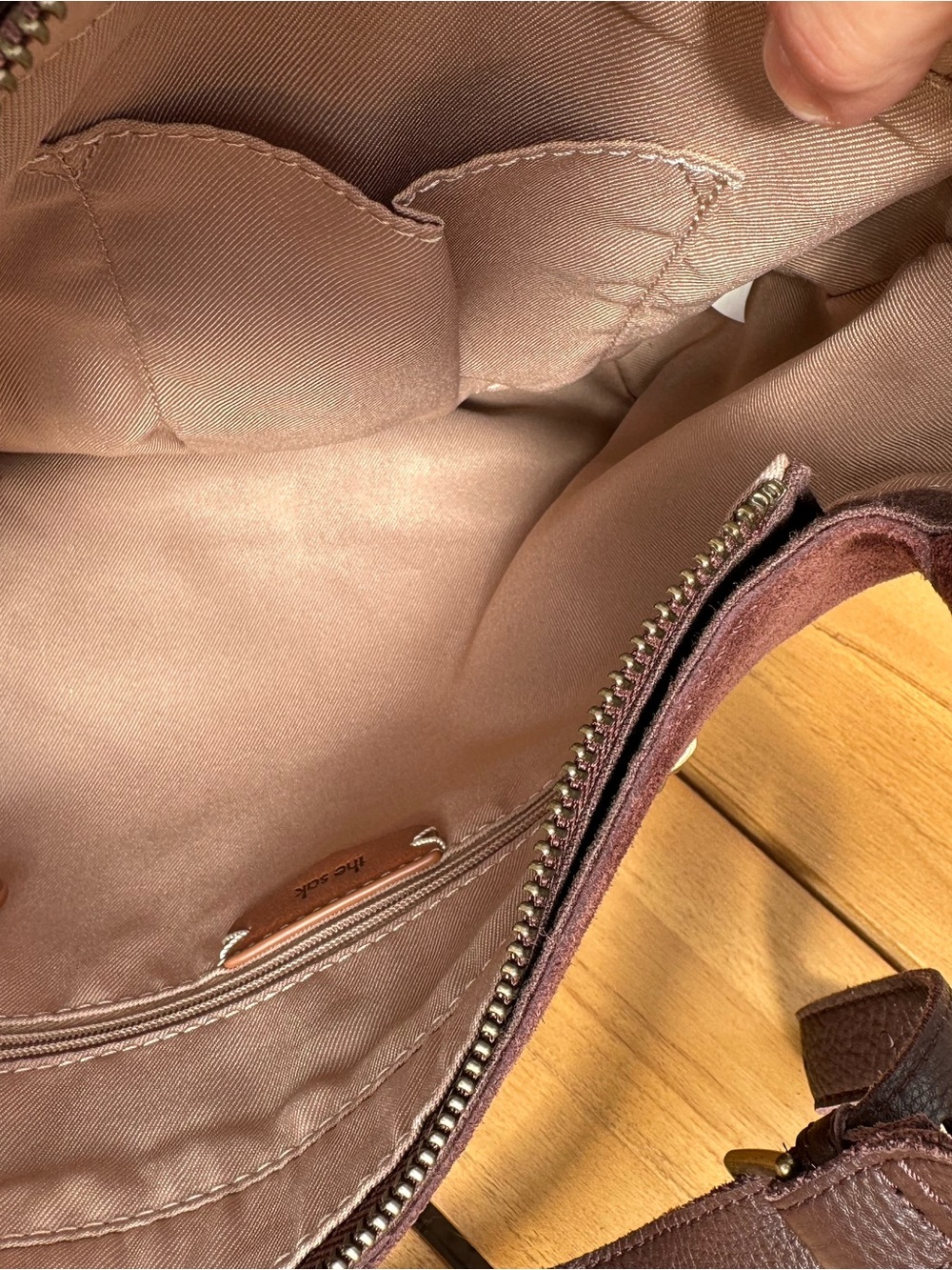 The Sak Suede Shoulder Bag in Dark Brown - Picture 3 of 4